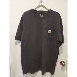 Carhartt Men's Large Tall Original Fit Workwear Dark Gray Pocket T-Shirt K87